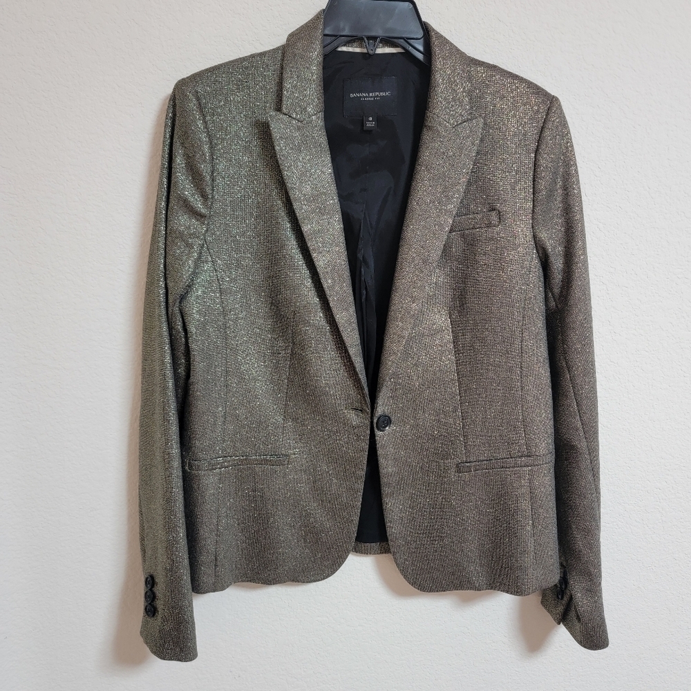 Banana Republic Gold Metallic Shimmer Blazer